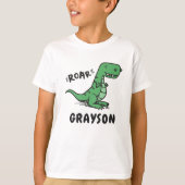 Dinosaur T-Rex Name T-Shirt Birthday (Voorkant)