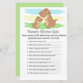 Dinosaur T-rex Nursery Rhyme Quiz baby shower game (Voorkant / Achterkant)
