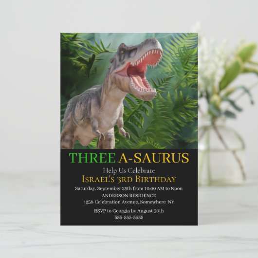 Dinosaur T Rex oerwoud Jurassic World Kaart (Staand voorkant)