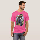 Dinosaur T Rex op Dirt Bike Funny Dinosaur Motorbi T-shirt (Voorkant volledig)