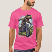 Dinosaur T Rex op Dirt Bike Funny Dinosaur Motorbi T-shirt (Voorkant)