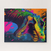 Dinosaur T Rex Oranje Blue Legpuzzel (Horizontaal)