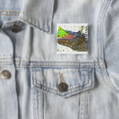 Dinosaur T-Rex Party Animal Vierkante Button 5,1 Cm (In situ)