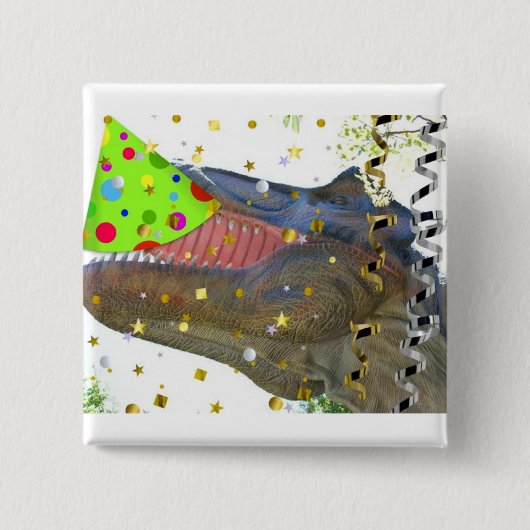 Dinosaur T-Rex Party Animal Vierkante Button 5,1 Cm (Voorkant)