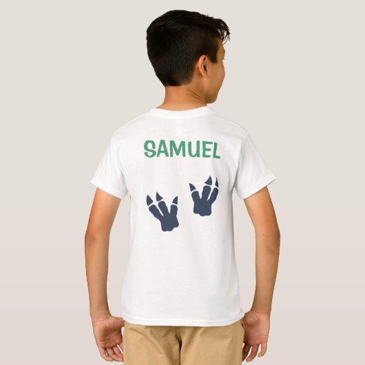 Dinosaur T-Rex Party Pet Brother of Birthday Girl T-shirt (Achterkant volledig)