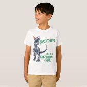 Dinosaur T-Rex Party Pet Brother of Birthday Girl T-shirt (Voorkant volledig)