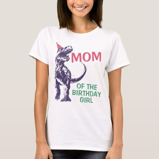 Dinosaur T-Rex Party Pet Mam van het meisje van vr T-shirt (Voorkant)