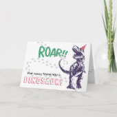 Dinosaur T-Rex Party Pet Roze & Paars Dank u wel Kaart (Voorkant)