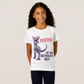 Dinosaur T-Rex Party Pet zuster van Birthday Boy T-shirt (Voorkant volledig)