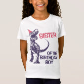 Dinosaur T-Rex Party Pet zuster van Birthday Boy T-shirt (Voorkant)