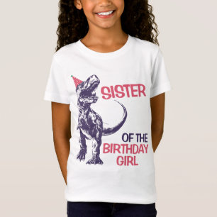 Dinosaur T-Rex Party Pet zuster van Birthday Girl T-shirt