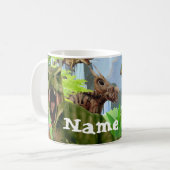 Dinosaur T Rex Personalized Coffee Mok, Cup Koffiemok (Voorkant links)