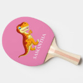 Dinosaur T Rex Pink Girl Tafeltennisbatje (Zijkant)