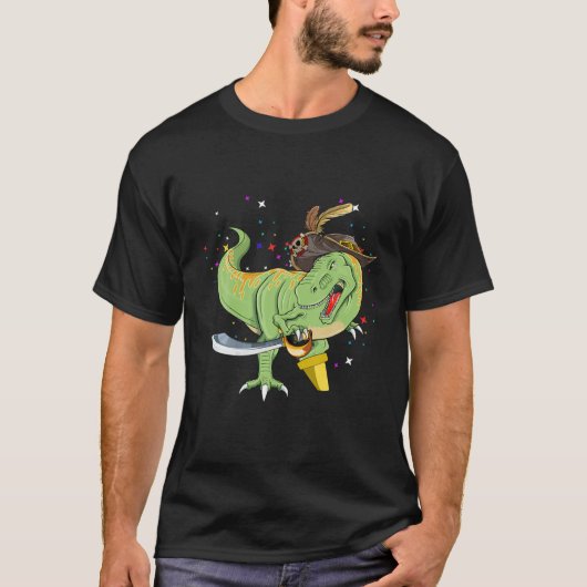 Dinosaur T Rex Pirate Halloween T-shirt (Voorkant)
