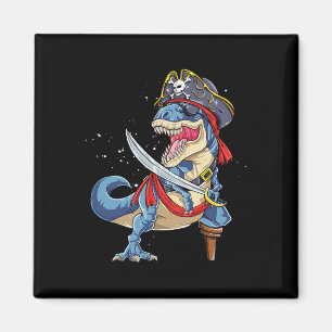 Dinosaur T Rex Pirate Jolly Roger Halloween Gifts Magneet