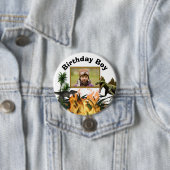 Dinosaur T-rex prehistorische foto's, jongens Ronde Button 7,6 Cm (In situ)