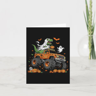 Dinosaur T-rex Riding Monster Truck Halloween Mann Kaart