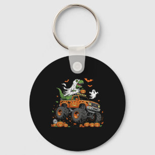 Dinosaur T-rex Riding Monster Truck Halloween Mann Sleutelhanger
