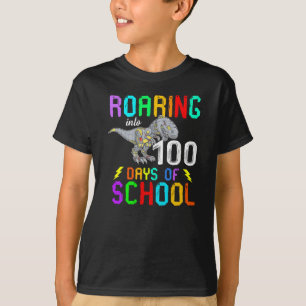 Dinosaur T-Rex Roaring in 100 schooldagen T-shirt