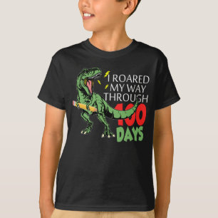 Dinosaur T-Rex Roaring in 100 schooldagen T-shirt