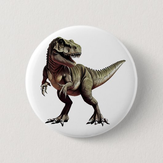 Dinosaur T Rex Ronde Button 5,7 Cm (Voorkant)