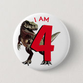 Dinosaur T Rex Ronde Button 5,7 Cm (Voorkant)