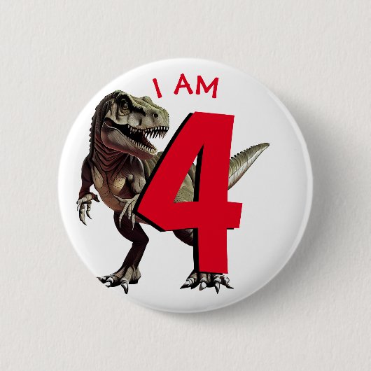 Dinosaur T Rex Ronde Button 5,7 Cm (Voorkant)