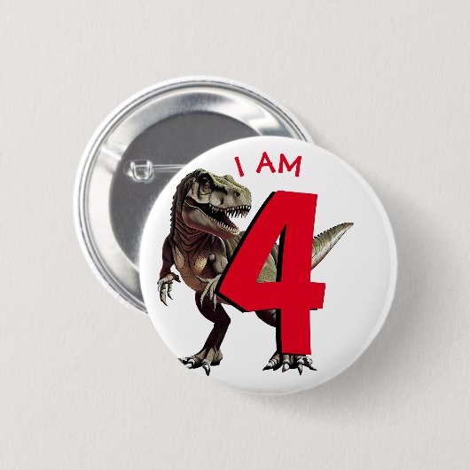 Dinosaur T Rex Ronde Button 5,7 Cm (Voorkant /achterkant)