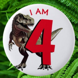 Dinosaur T Rex Ronde Button 5,7 Cm