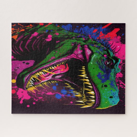 Dinosaur T Rex roze Legpuzzel (Horizontaal)