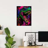 Dinosaur T Rex roze Poster (Thuiskantoor)