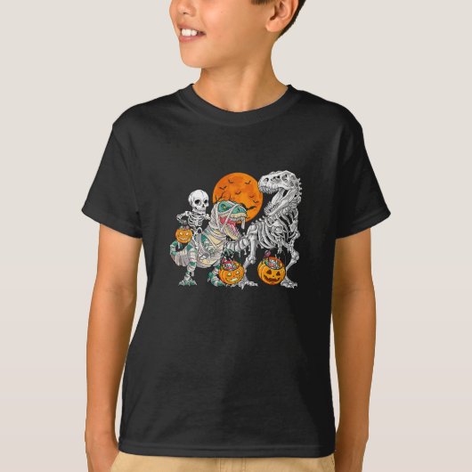Dinosaur T Rex Skeleton Halloween T-shirt (Voorkant)