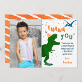 Dinosaur T-rex Three Rex Birthday Bedankt voor je Kaart (Voorkant / Achterkant)