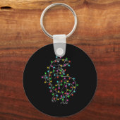 Dinosaur T-rex Tree Christmas Sweater Xmas Pet Din Sleutelhanger (Voorkant)