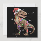 Dinosaur T-rex Tree Christmas Xmas Pet Dino Trex  Feestdagenkaart (Voorkant)