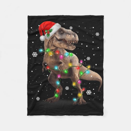 Dinosaur T-rex Tree Christmas Xmas Pet Dino Trex Fleece Deken (Voorkant)