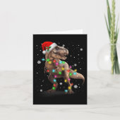 Dinosaur T-rex Tree-kerstfeest Pet Dino Trex Kaart (Voorkant)
