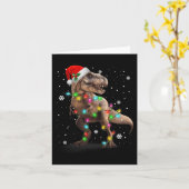 Dinosaur T-rex Tree-kerstfeest Pet Dino Trex Kaart (Gele Bloem)