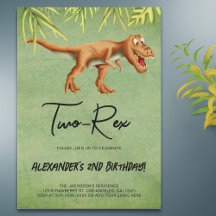 Dinosaur T Rex Tweede Verjaardagsfeest