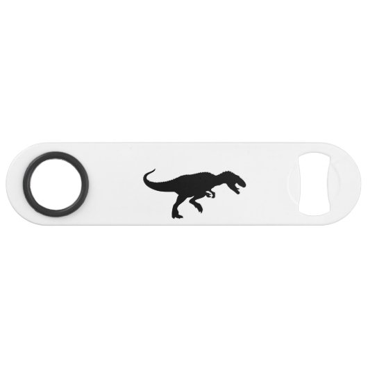 Dinosaur T-Rex Tyrannosaurus Rex Black Silhouette Speed Flessenopener (Voorkant (Horizontaal))