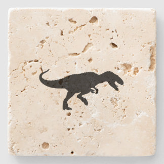 Dinosaur T-Rex Tyrannosaurus Rex Black Silhouette Stenen Onderzetter