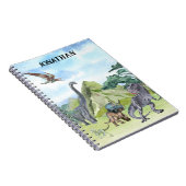 Dinosaur T-Rex Tyrannosaurus Waterverf Raptor Notitieboek (Rechterzijde)