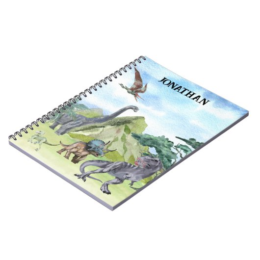 Dinosaur T-Rex Tyrannosaurus Waterverf Raptor Notitieboek (Linkerzijde)