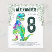 Dinosaur T-Rex Verjaardagsfeest Budget (Voorkant)