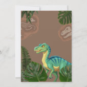 Dinosaur T-Rex Verjaardagsfeestje Kaart (Achterkant)