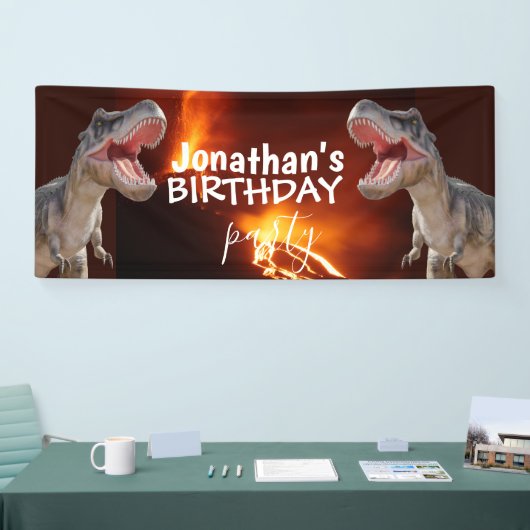 Dinosaur T Rexs Boy White Banner (Beurs)