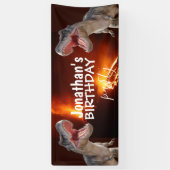 Dinosaur T Rexs Boy White Banner (Verticaal)