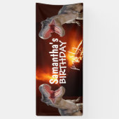 Dinosaur T Rexs Girl White Banner (Verticaal)