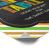 Dinosaur Tafeltekens Baby shower Poster (Hoek)