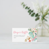 Dinosaur Tea Party Baby shower diaper raffle Informatiekaartje (Staand voorkant)